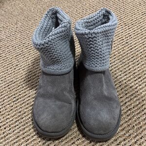 Ugg Cozy Gray Knit Cuff Boots